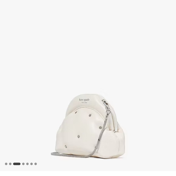 Kate Spade Shade Quilted Mini Cloud Crossbody New Cream Pearlized Smooth - Picture 6 of 7